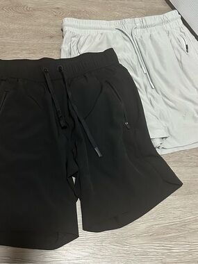 Jockey Men's Athletic Drawstring Shorts in Black and Light Gray
